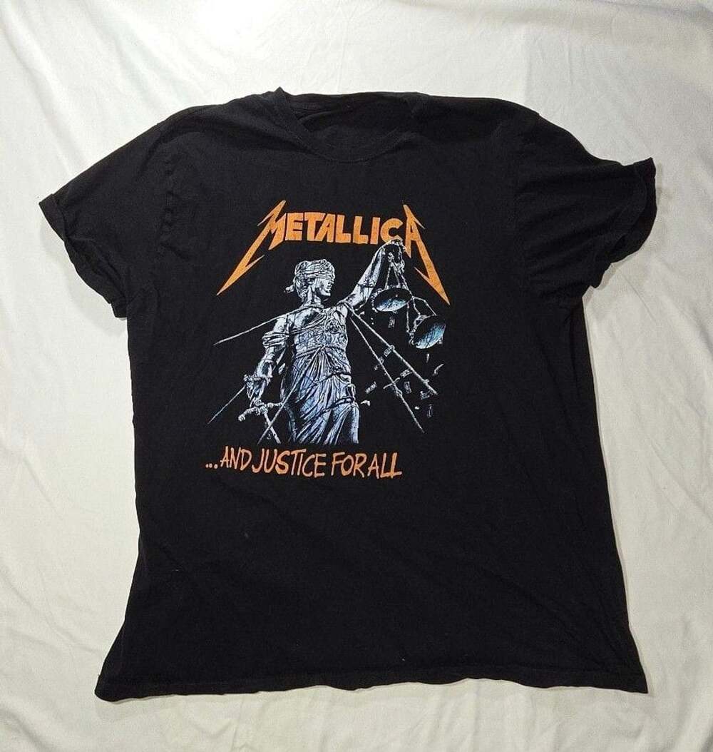 Metallica And Justice For All T-Shirt Black Graphic Rock Tee